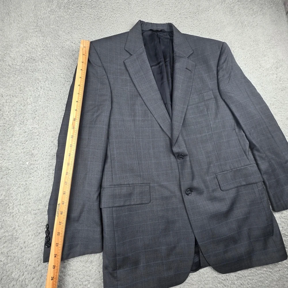 Jos‎ A Bank Sport Coat Mens 41R Gray Blue Plaid Wool Signature Blazer Jacket